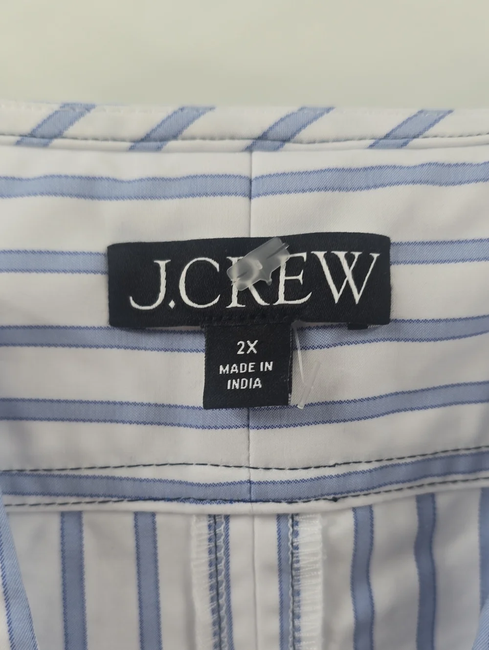 J. Crew Blue and White Striped Short-Sleeve Mini Dress
